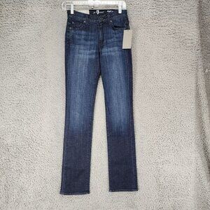 7 For All Mankind Jeans Womens 24 Blue Mid Rise Straight Leg Stretch *NWT*